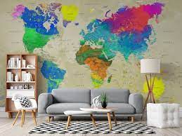 Customized Large World Map Wall Decal