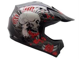 Youth Black Rose Skull Dirt Bike Motorcycle Helmet 35 00