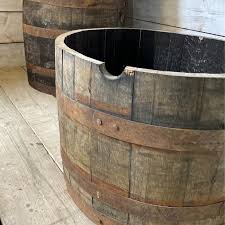 Solid Oak Half Barrel Planter Whisky