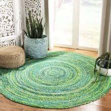 green cotton with eco friendly jute rug