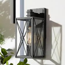 Lnc Black Outdoor Wall Lantern 1 Light