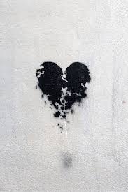 Image result for broken heart black and white