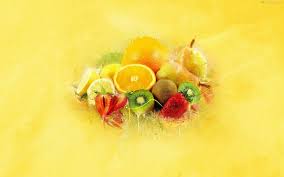 fruits in yellow background wallpaper