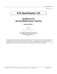 Pdf Ata Specification 104 Guidelines For Aircraft
