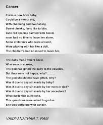 cancer cancer poem by vaidyanathan t ram