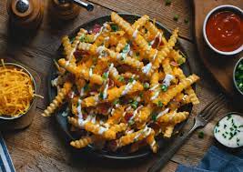 Loaded Bacon And Cheese Fries gambar png