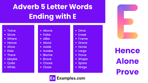 5 letter words ending with e 450