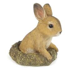 Baby Easter Bunny Rabbit Hole Figurine