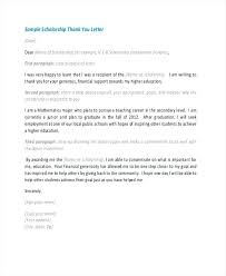 High School Scholarship Thank You Letter Sample Professional Format