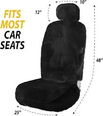 Black Genuine Sheepskin Seat Cover