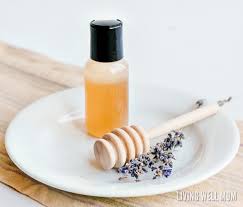 homemade lavender honey face wash in