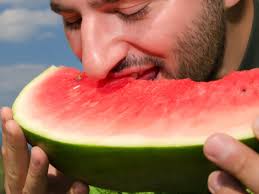 Image result for man eating watermelon