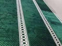 green printed velvet mosque carpet at