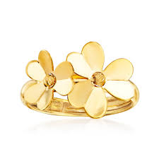 italian 14kt yellow gold flower ring