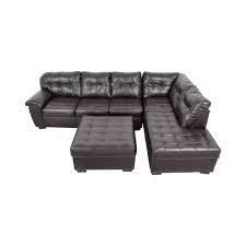 simmons brown leather sectional with