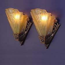 Vintage Art Deco Wall Sconces By