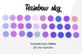 rainbow sky procreate color palette