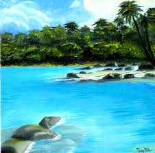 Seascape Lagoon Oil Painting On Canvas