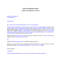 proof of address letter template in