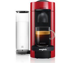 nespresso by magimix vertuo plus m600 coffee machine piano red free delivery currys