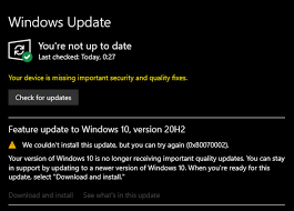 How to fix cumulative update 20h2 fails to install in windows 10. Feature Update To Windows 10 Version 20h2 Error 0x80070002 Super User