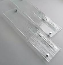 Set Of 2 Fused Clear Glass Wall Art