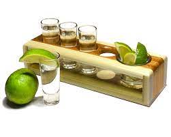 Tequila Shot Flight Serving Tray For 4