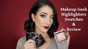 makeup geek highlighter swatches