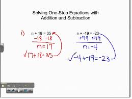 Solving One Step Equations W Addition