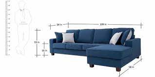Andrea L Shape Sofa In Navy Blue Color