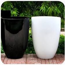 White Round Frp Plain Garden Pot