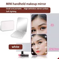 portable folding makeup mirror with led