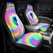 Unicorn Tie Dye Car Seat Covers Custom