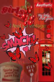 🌹Red 90s Themed Vintage Wallpaper ...