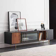 Black Tv Console With Golden Handles