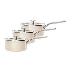KitchenAid steel core enamel saucepan, cream, 26cm – best little pan set
