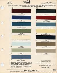 1968 ford mustang color chart with