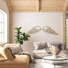 Wooden Angel Wings 02 For Wall Deco