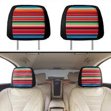 Mexican Blanket Red Green Car Headrest