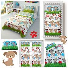 Dogs Puppies Baby Bedding Set Curtains