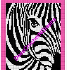 Zebra C2c Crochet Graph Chart With Written Graphgan Picture Pattern