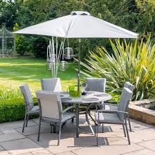 turin 6 seat dining set with parasol