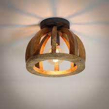 industrial ceiling light curved wooden
