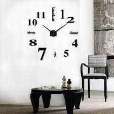 Frameless Diy Wall Clock Large Modern