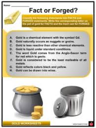 gold facts worksheets etymology