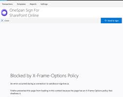 x frame options error in firefox and
