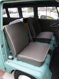 Gray With White Piping Bus Seat Covers