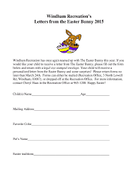 easter bunny address fill out sign
