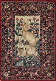 antique persian pictorial kerman rug