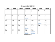 2010 Jewish Holiday Calendar